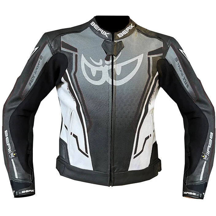Occasione Imperdibile Giubbotto Moto in Pelle Berik LJ-181334C Grigio Nero