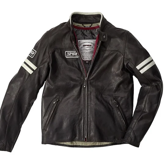 Giubbotto Moto In Pelle Custom Spidi VINTAGE Marrone Ghiaccio Popolare