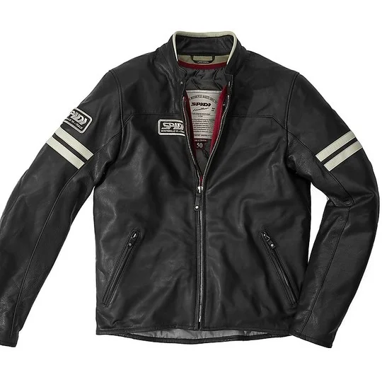 Direttamente Dal Produttore Giubbotto Moto In Pelle Custom Spidi VINTAGE Nero Ghiaccio