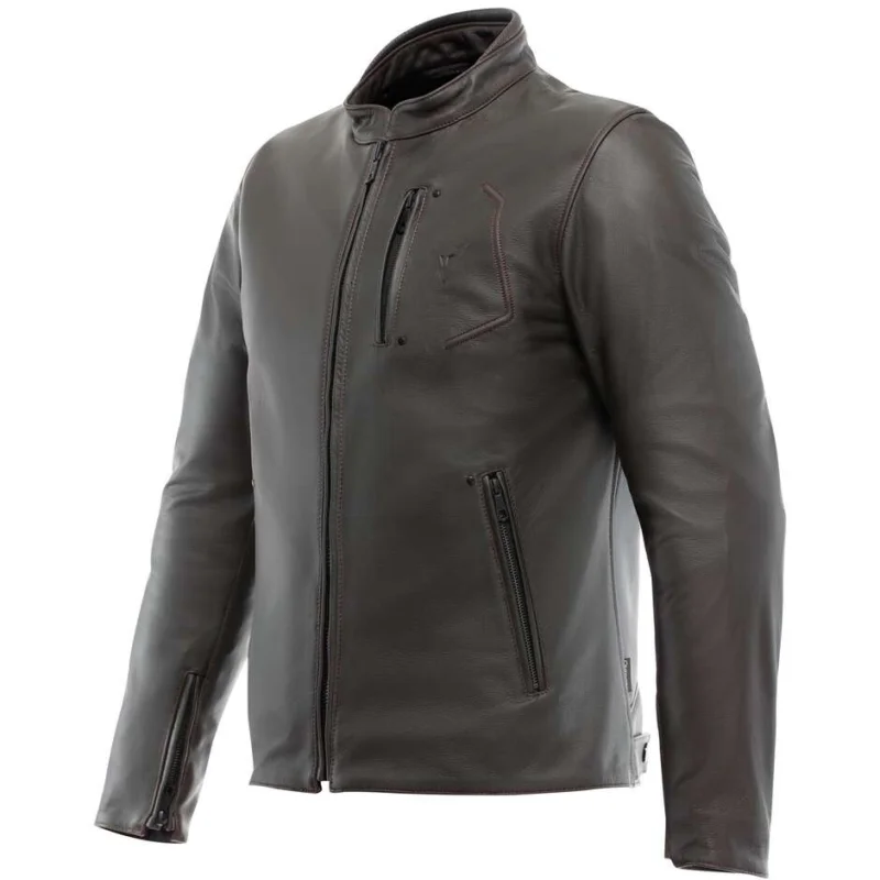Più Venduto Giubbotto Moto in Pelle Dainese FULCRO Marrone Scuro
