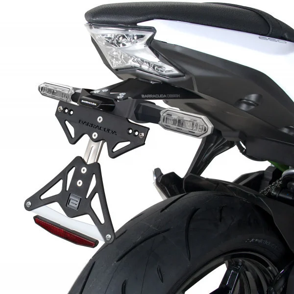 Sconto Barracuda License Plate Holder Specific for Kawasaki Z650 (2020-23) for Original LED Arrows