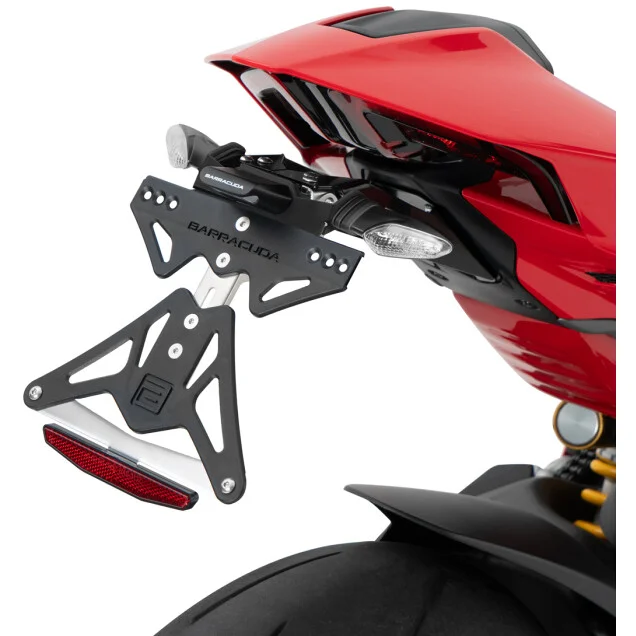 Super Prezzo Barracuda Motorcycle License Plate Holder Specific for Ducati Panigale V2-V4 (2025) for Original Indicators