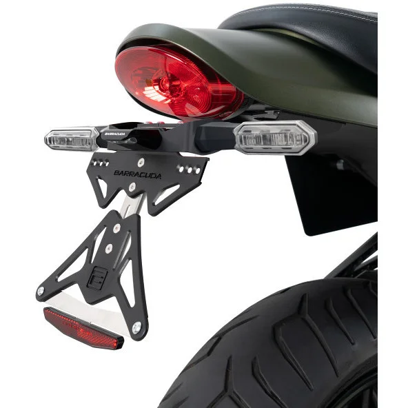 Barracuda Motorcycle License Plate Holder Specific for Kawasaki Z900 RS (2018-2022) For ORIGINAL LED INDICATORS Saldi