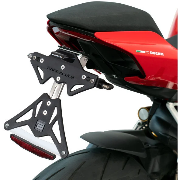 Barracuda Reclining Motorcycle License Plate Holder Specific for DucatI Panigale V4-v2 (2020-23); Streetfighter V4;V2 (2020-23) Non Perdere