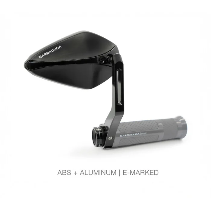 Scelto Dai Clienti Barracuda X-VERSION RETRO 'Black Homologated Rearview Mirrors