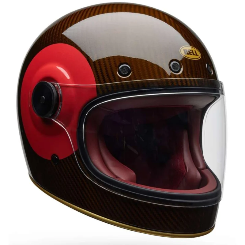 Compra Oggi Stesso Bell Bullitt GT Carbon TT Custom Full Face Motorcycle Helmet Red Gold