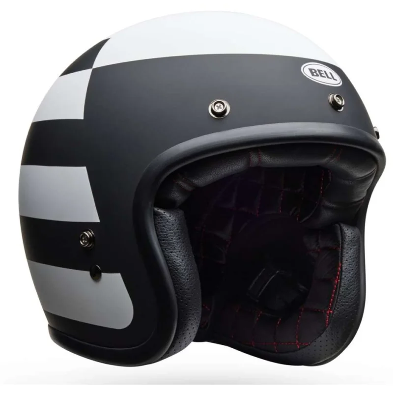 Bell CUSTOM 500 PARLOR Cafe Racer Jet Motorcycle Helmet, Matte Black/White Bestseller