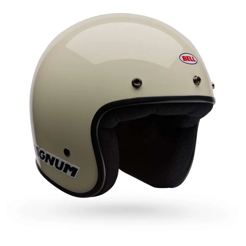 Bell MAGNUM Solid Vintage White Cafe Racer Motorcycle Helmet Pagamento Sicuro