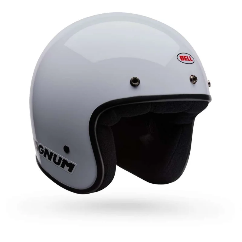 Bell MAGNUM Solid White Cafe Racer Motorcycle Helmet Economico