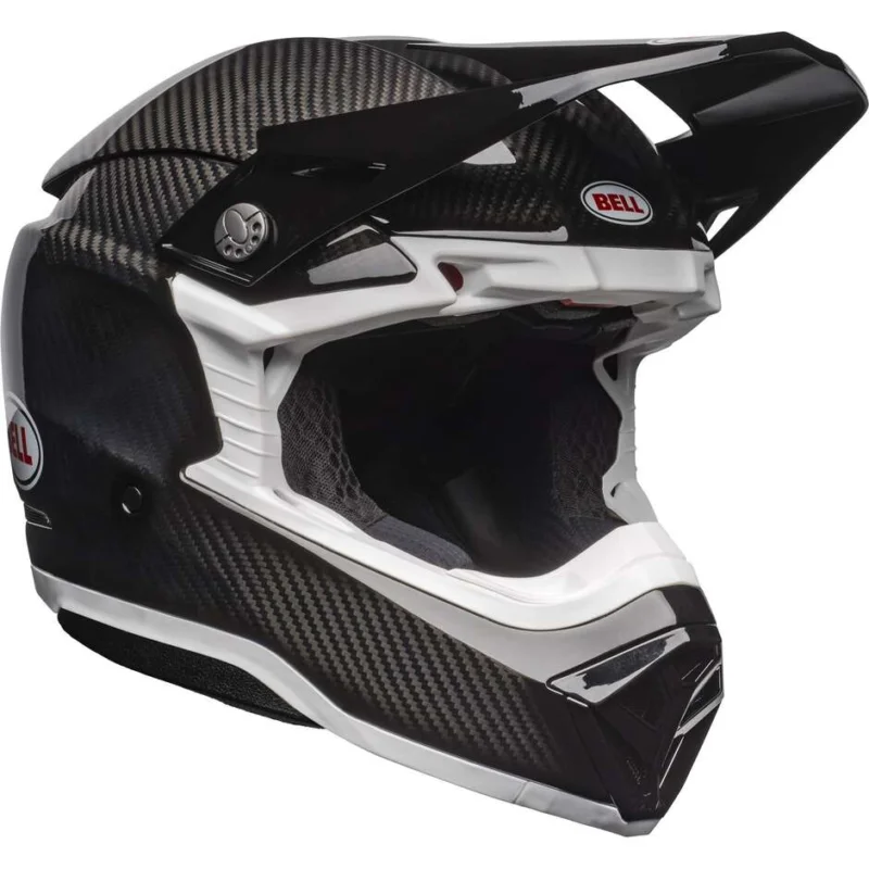 Bell MOTO-10 SPHERICAL Cross Enduro Motorcycle Helmet Black White Professionale