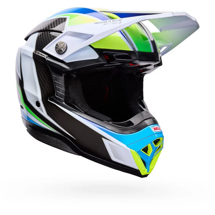 Bell Moto-10 Spherical GRID Cross Enduro Motorcycle Helmet White Blue Bestseller