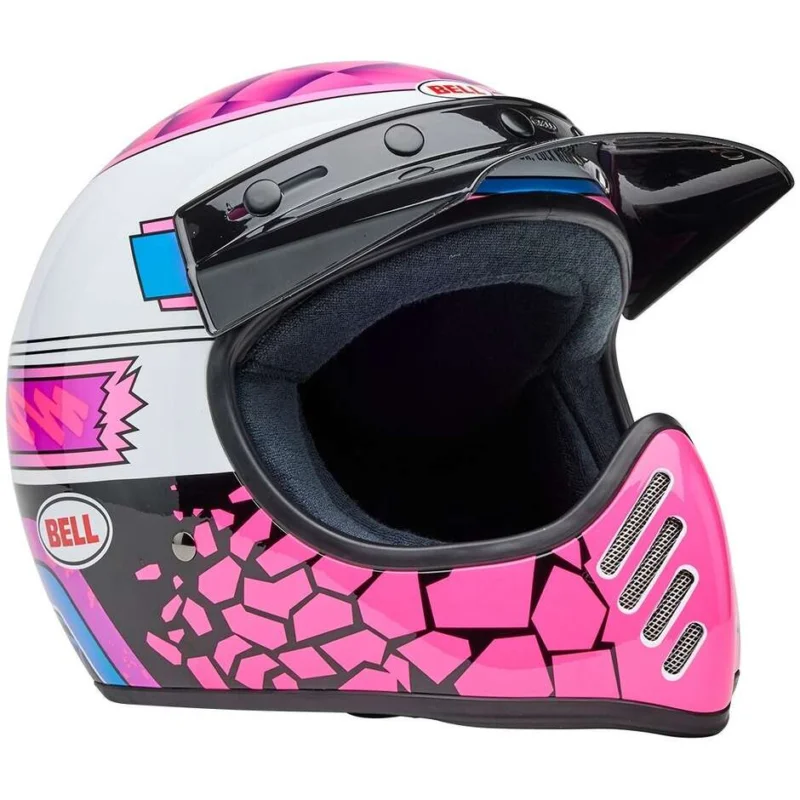 Bestseller Bell MOTO-3 2025 DEATHSPRAY Custom Full Face Motorcycle Helmet Pink Purple