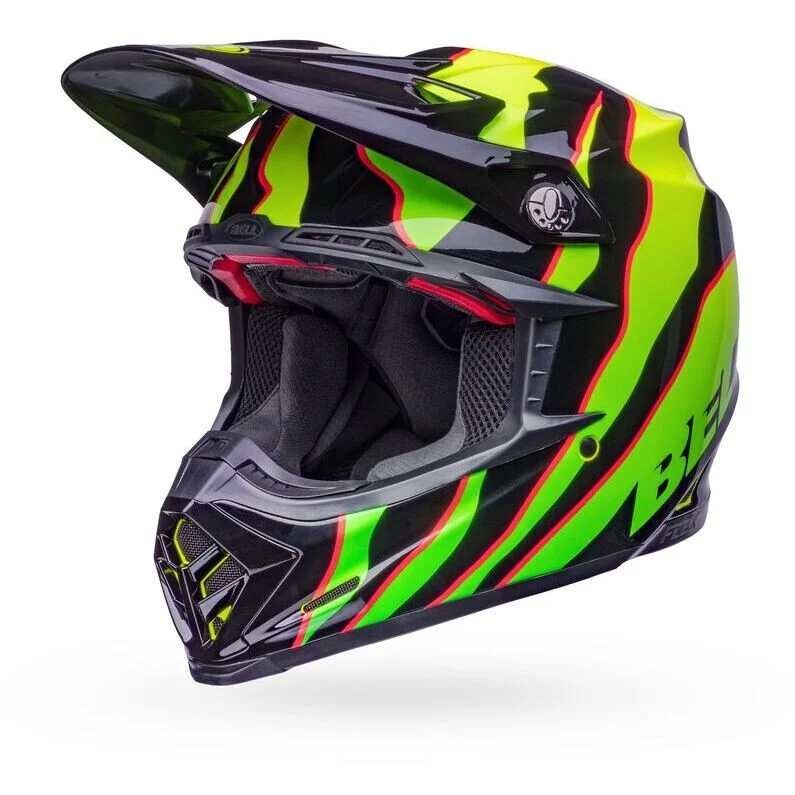 Bell MOTO-9s FLEX CLAW Cross Enduro Motorcycle Helmet Glossy Black Green Compra Oggi Stesso