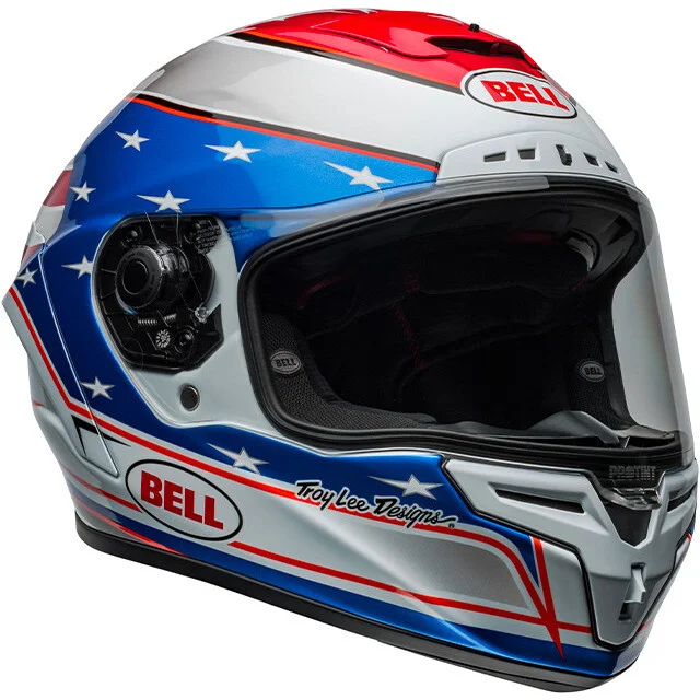 BELL RACE STAR FLEX DLX BEAUBIER Full Face Motorcycle Helmet White Blue Novità
