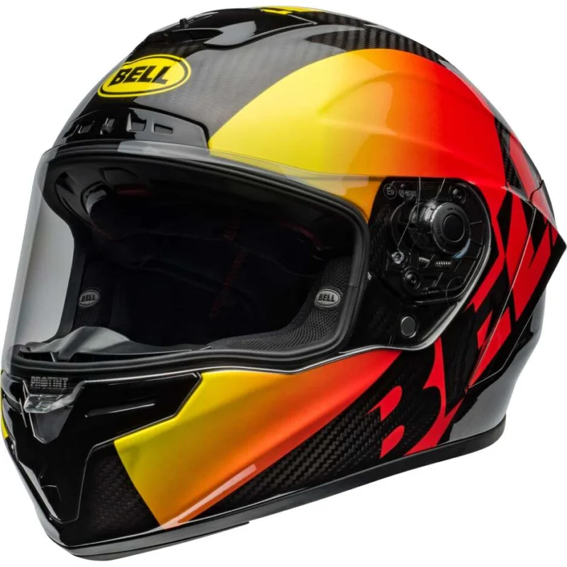 BELL RACE STAR FLEX DLX OFFSET Full Face Motorcycle Helmet Black Red Pagamento Sicuro