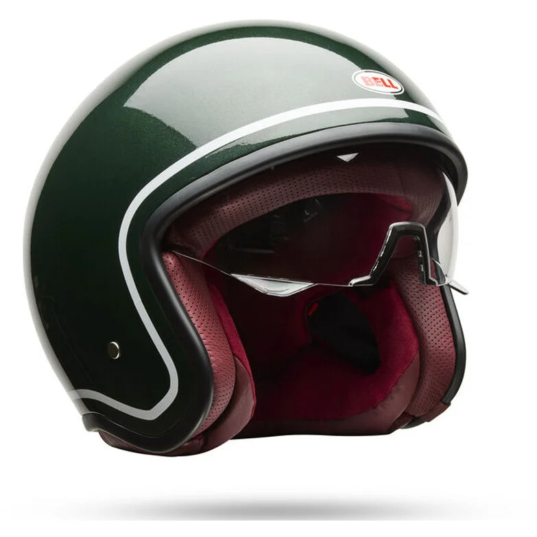 Super Prezzo Bell TX501 CLASSIC EMERALD Custom Jet Motorcycle Helmet
