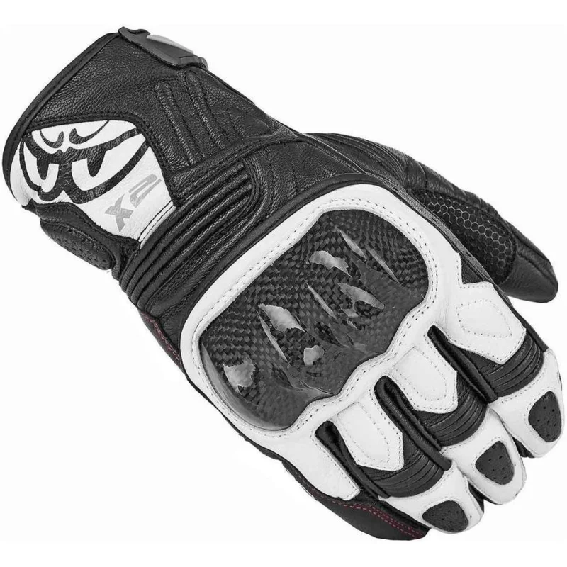 Berik 2.0 175105 Short White Black Leather Sport Motorcycle Gloves Prezzo Conveniente
