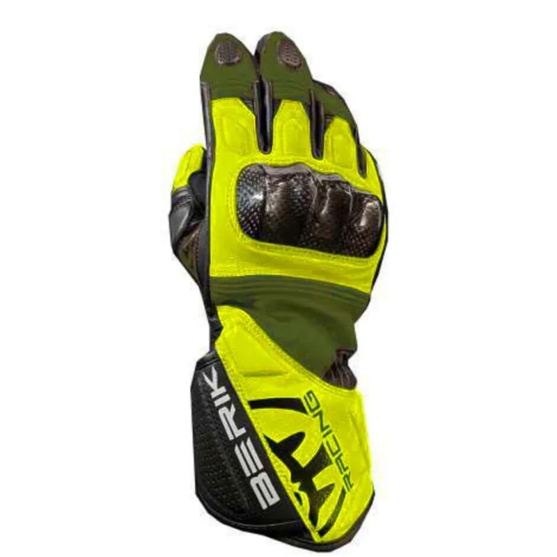 Soddisfatti O Rimborsati Berik 2.0 235102 FR Green Yellow Fluo Racing Leather Motorcycle Gloves