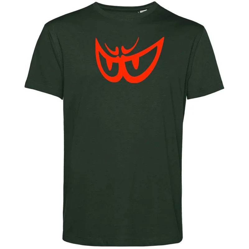 Berik 2.0 Crewneck TEE T-Shirt In Green Eye Red Organic Cotton Pagamento Sicuro
