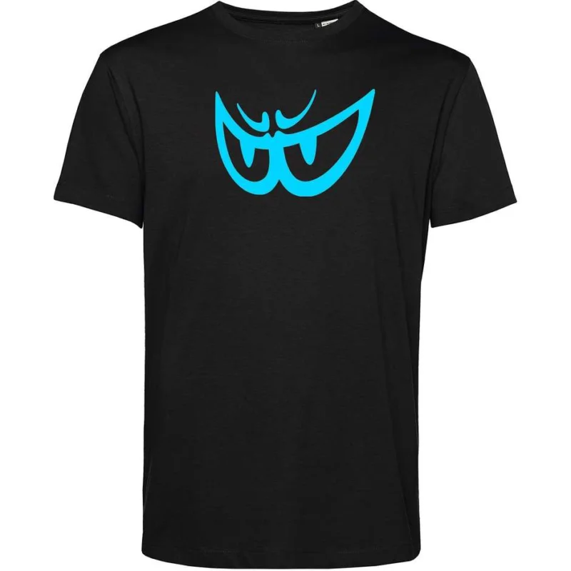 Sconto Berik 2.0 Crew Neck TEE T-Shirt In Organic Cotton Black Blue Eye