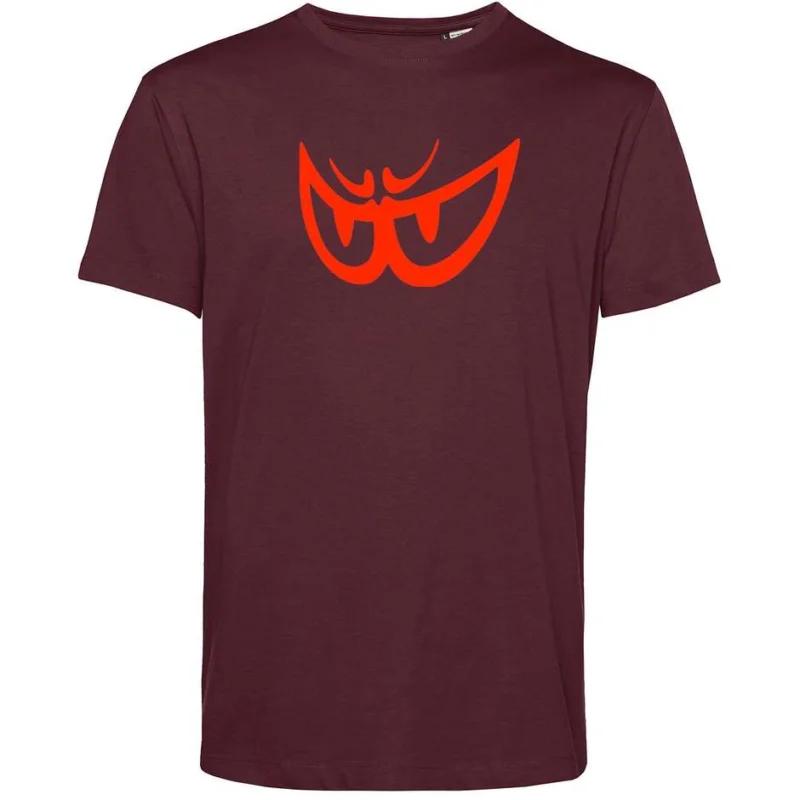 Prezzo Conveniente Berik 2.0 Crewneck TEE T-Shirt In Organic Cotton Burgundy Red Eye Red