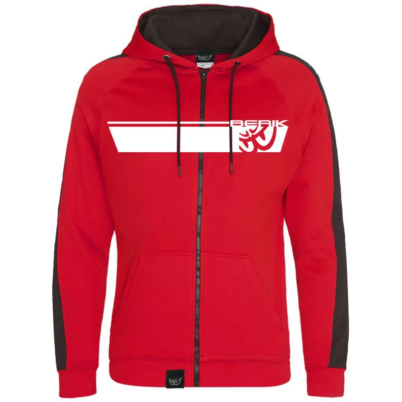 Ultimissimo Modello Berik 2.0 Hooded Sweatshirt Front Zip Printed Red White