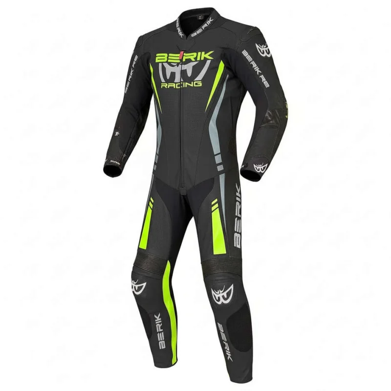 Quantità Limitata Berik 2.0 Ls1-171334FR Black Fluorescent Yellow Professional Leather Motorcycle Suit