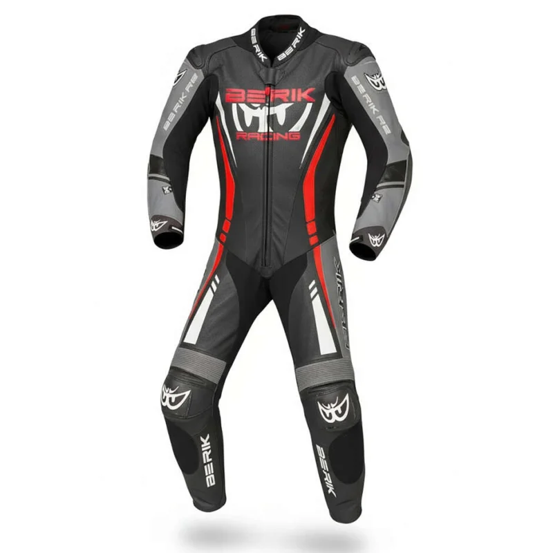 Reso Gratuito Berik 2.0 Ls1-171334FR Professional Leather Motorcycle Suit Black Grey Red