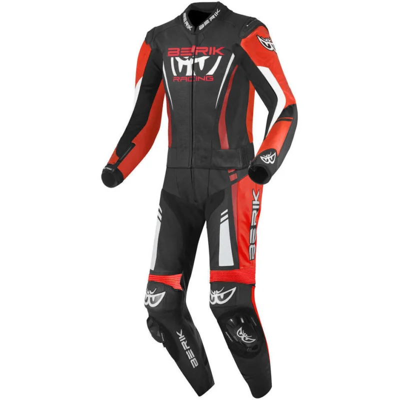 Berik 2.0 LS2-173334FR Fluorescent Red Black White Two-Piece Leather Motorcycle Suit Offerta
