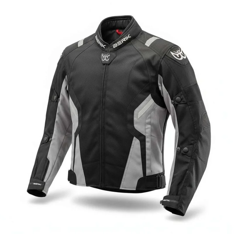 Solo Oggi Berik 2.0 NJ-173315-IT Mesh Air Perforated Motorcycle Jacket Black Grey