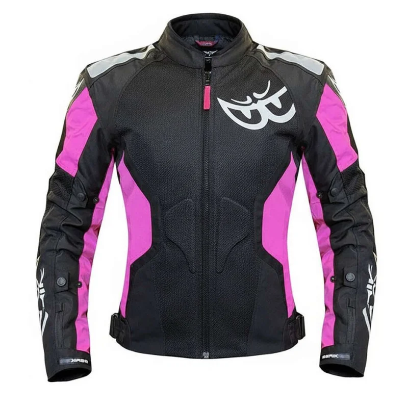 Berik 2.0 NJ-173315L Mesh Air Perforated Motorcycle Jacket Removable Black Pink Prezzo Scontato