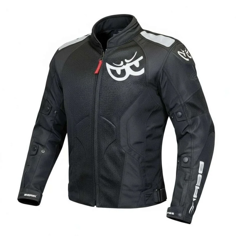 Ultime Pezzi Berik 2.0 NJ-173315 Mesh Air Perforated Motorcycle Jacket Black Removable