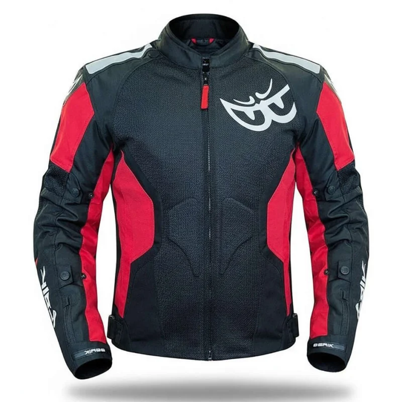 Berik 2.0 NJ-173315 Mesh Air Perforated Motorcycle Jacket Removable Black Red Occasione