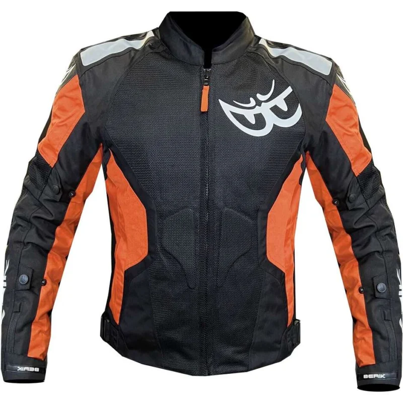 Ultima Occasione Berik 2.0 NJ-173315 Mesh Air Perforated Motorcycle Jacket Removable Lining Black Orange