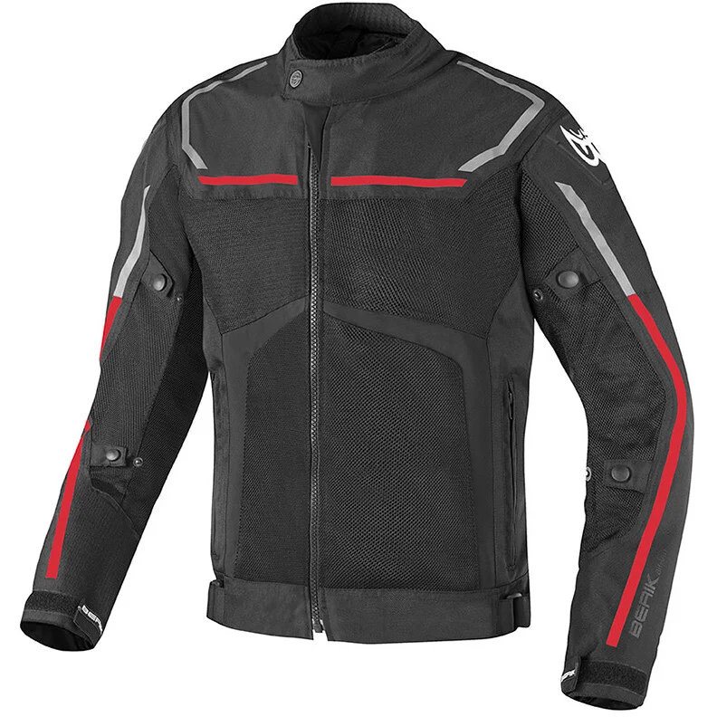 Berik 2.0 NJ-18334 SONIC AIR Summer Technical Motorcycle Jacket Black Red Saldi