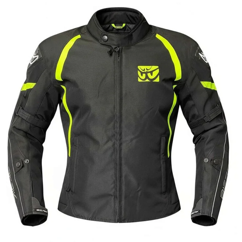Affare Berik 2.0 NJ-223301l-L-EL WP Women's Technical Fabric Motorcycle Jacket Black Fluorescent Yellow