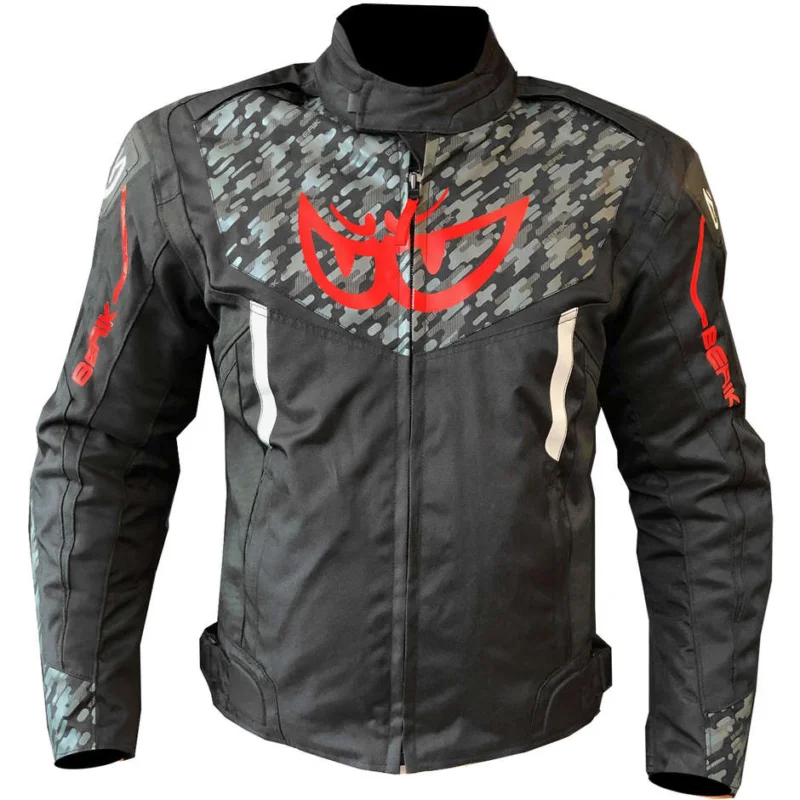 Più Venduto Berik 2.0 Technical Fabric Motorcycle Jacket NJ-203302 WP Supersonik Camo2 Black Red