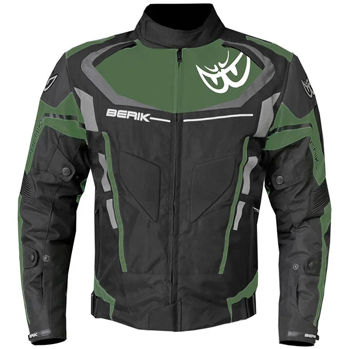 Prezzo Conveniente Berik 2.0 Technical Fabric Motorcycle Jacket NJ-223318 Black Green Military Gray