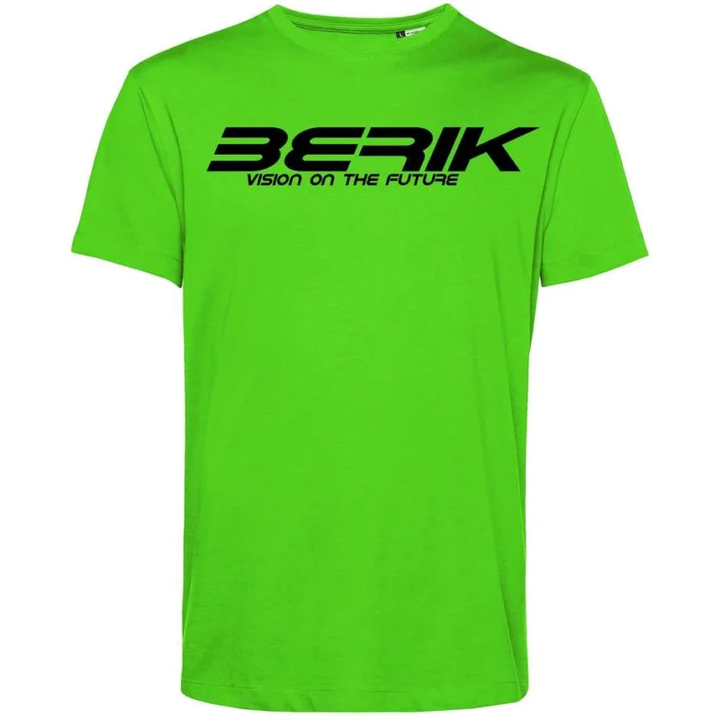 Reso Gratuito Berik 2.0 TEE Crewneck T-Shirt In Acid Green Organic Cotton Black Written