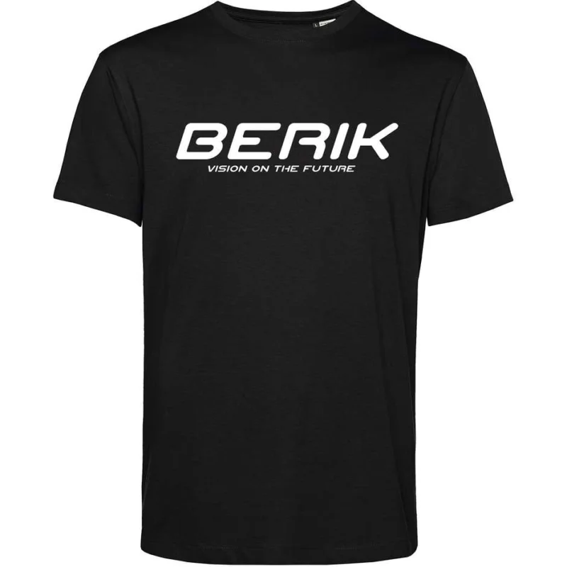 Berik 2.0 TEE Crewneck T-Shirt In Black Organic Cotton with White Writing Ultimissimo Modello
