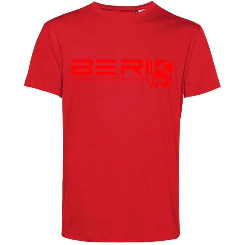 Spedizione Espresso Berik 2.0 T-Shirt TEE In Organic Cotton Red Red Writing