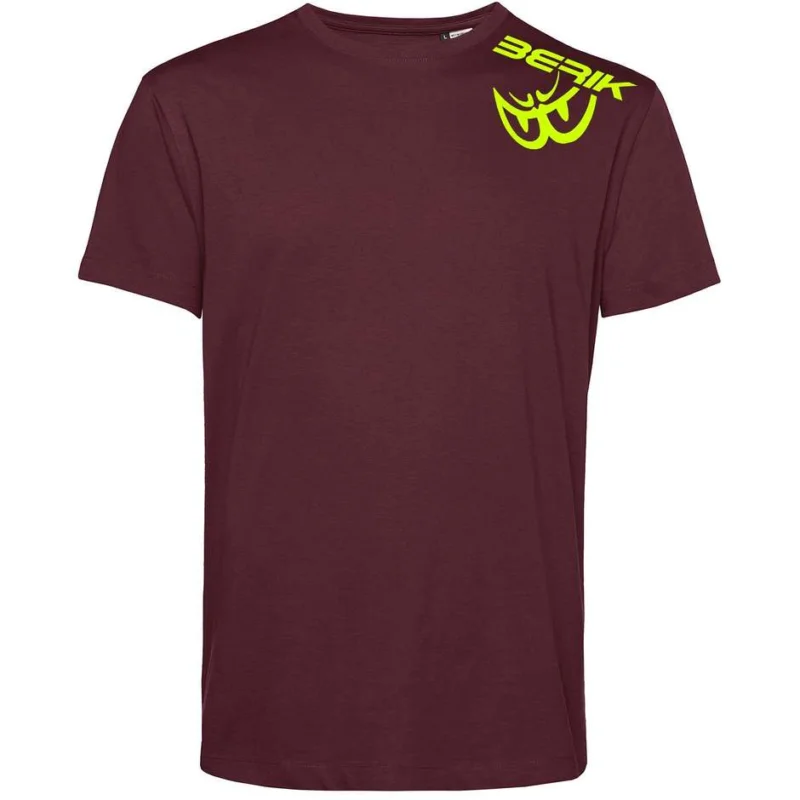 Offerta Berik 2.0 T-Shirt TEE Organic Cotton Bordeaux Red Yellow Written