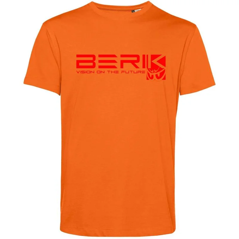 Berik 2.0 T-Shirt TEE Organic Cotton Orange Red Print Super Prezzo