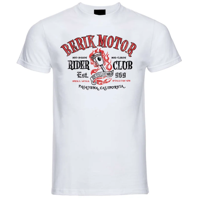 Berik 2.0 White T-Shirt Berik Motor Crewneck Red Print Ultime Pezzi