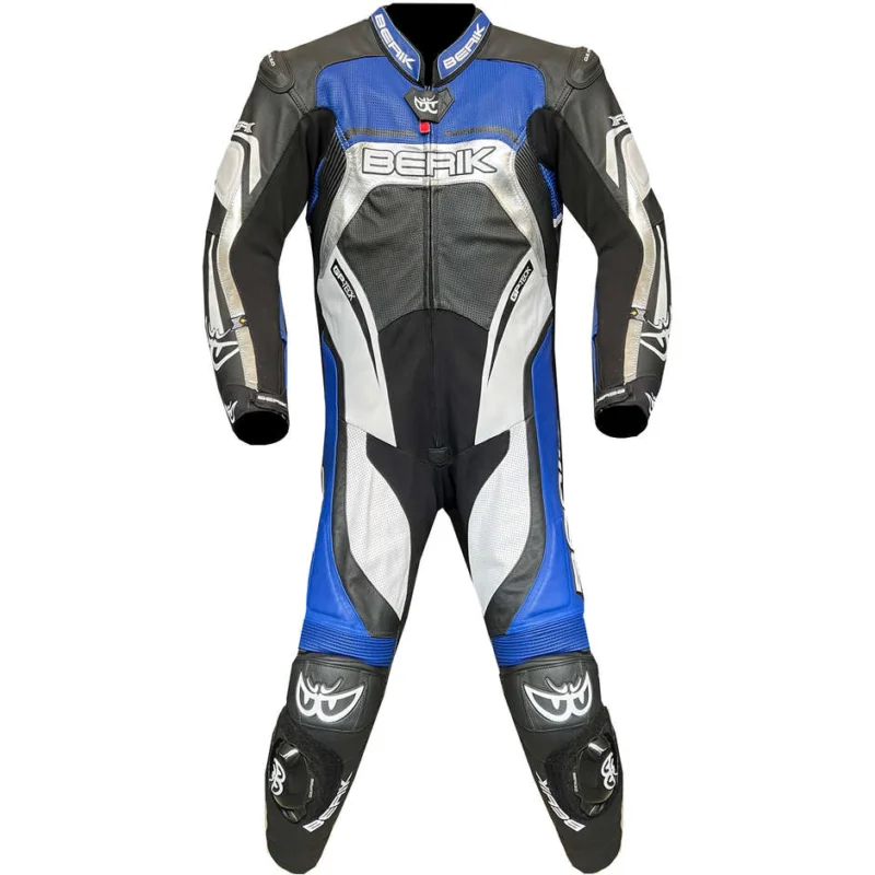 Berik 2.0 Whole Leather Professional Motorcycle Suit Ls1-9057 BK Black Blue Silver Prezzo Ridotto