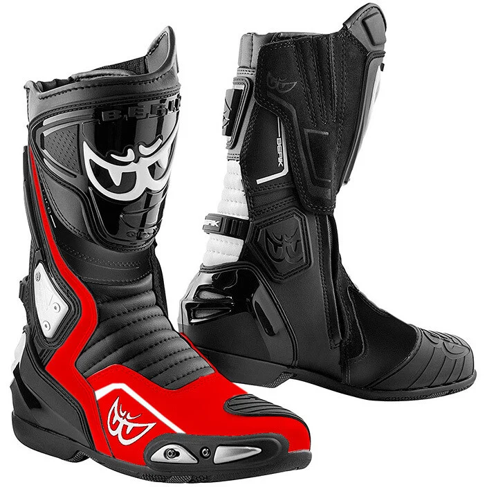Consegna Rapida Berik Donington Bicolor Black Red Racing Motorcycle Boots