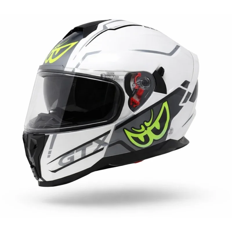 Occasione Berik FF869 GTX Double Visor Full Face Motorcycle Helmet White Yellow Silver