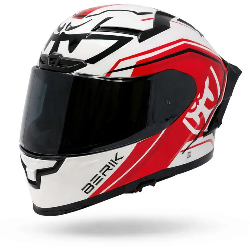 Berik FF871 Racing Full Face Motorcycle Helmet Black Red Occasione