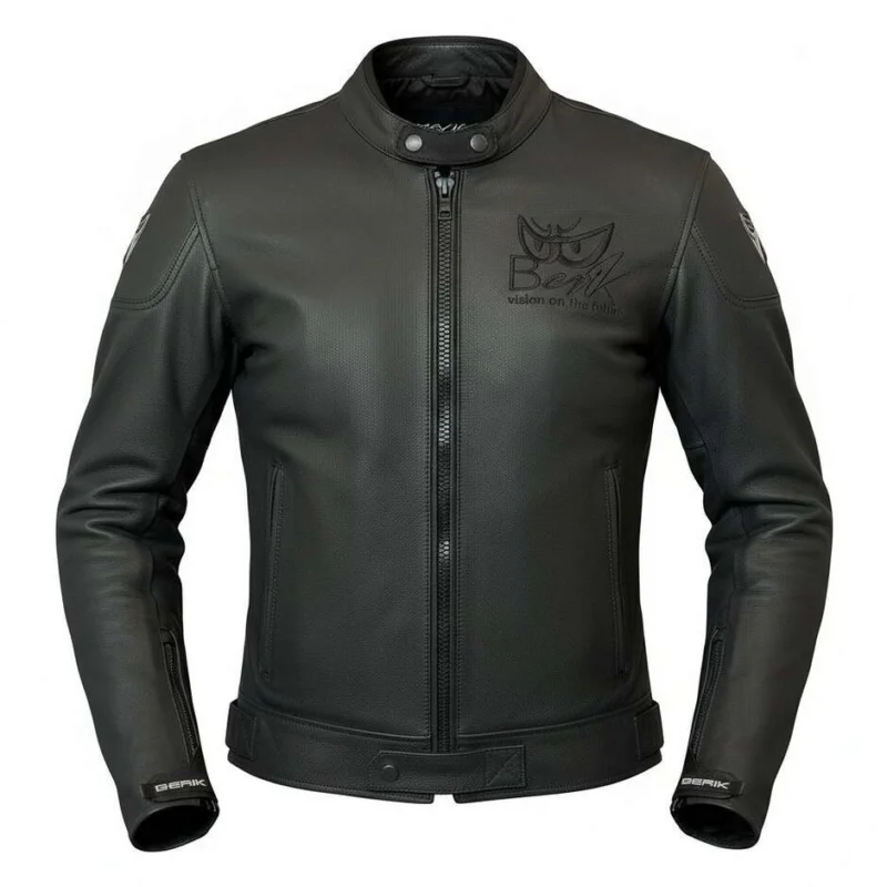 Berik LJ-221324-BK Leather Motorcycle Jacket Black Vendita Finale