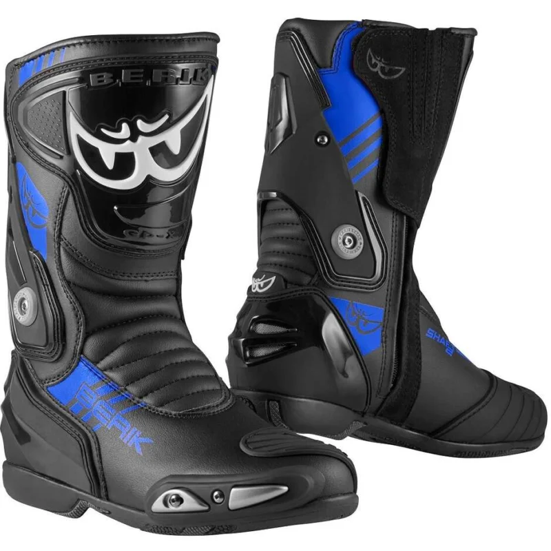 Berik SHAFT 3.0 1448-BK Black Blu Racing Motorcycle Boots Prezzo Scontato